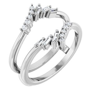 14K White Gold Natural Diamond Natural Diamond Polished 1/5 Ctw Natural Diamond Ring Guard Size 7