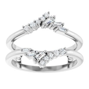 14K White Gold Natural Diamond Natural Diamond Polished 1/5 Ctw Natural Diamond Ring Guard Size 7