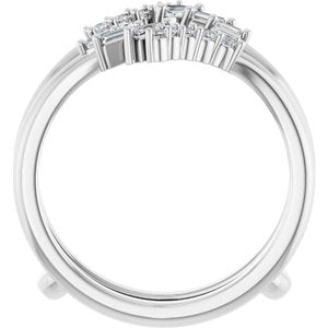 14K White Gold Natural Diamond Natural Diamond Polished 1/5 Ctw Natural Diamond Ring Guard Size 7