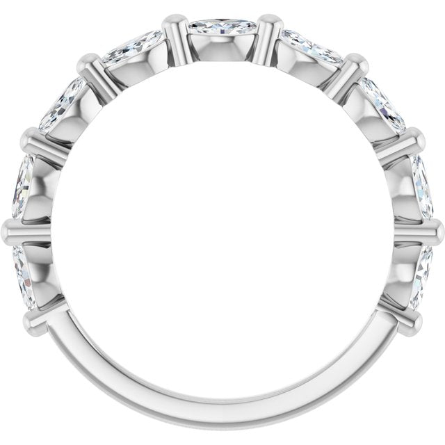Platinum Marquise 4 X 2 Mm Polished 1/2 Ctw Lab-Grown Diamond Anniversary Band, Size 7