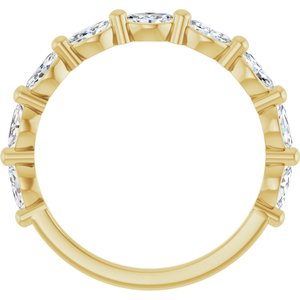 14K Yellow Gold Marquise 4 X 2 Mm Polished 1/2 Ctw Natural Diamond Anniversary Band Size 7