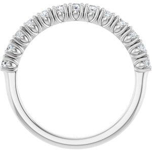 14K White Gold Natural Diamond Round 2 Mm Polished 1/3 Ctw Natural Diamond Anniversary Band Size 7