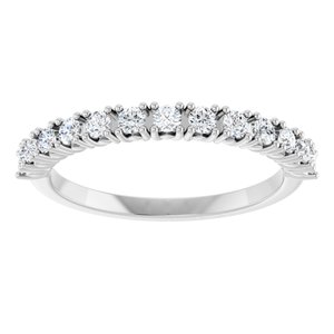 14K White Gold Natural Diamond Round 2 Mm Polished 1/3 Ctw Natural Diamond Anniversary Band Size 7