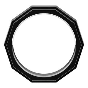 Continuum Sterling Silver 6 mm Geometric Stepped Edge Band Size 15.5