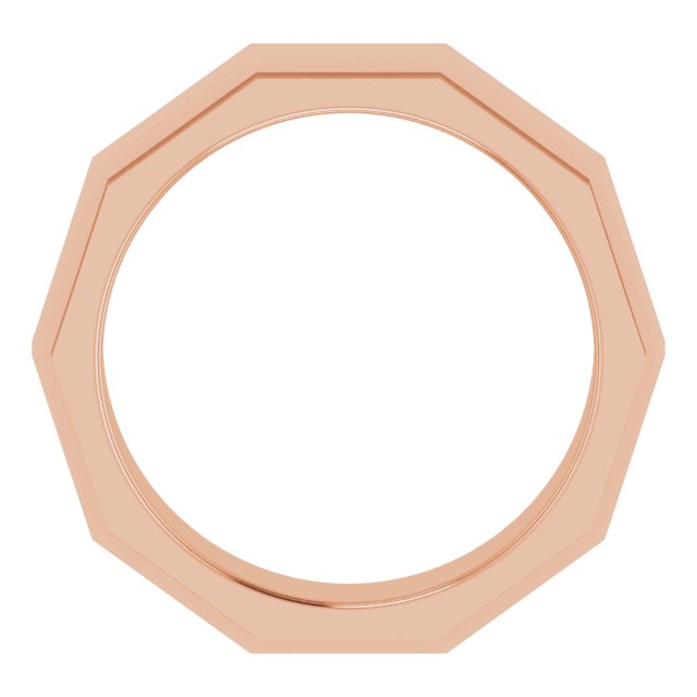 14K Or 10K Yellow Or Rose Gold 6 Mm Polished Geometric Stepped Edge Half Round Band