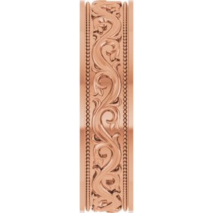 18k Yellow Or White Or Rose Gold Milgrain Sculptural Flat Band