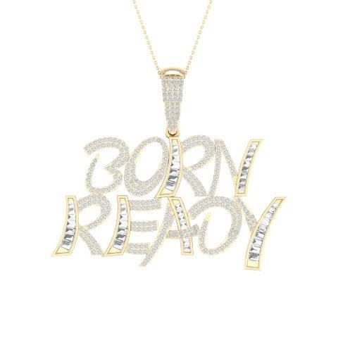 10K Yellow Gold 1.33 Cttw Diamond " Born Ready " Charm