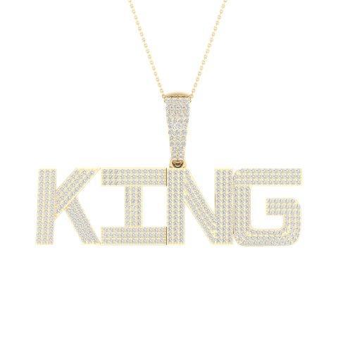 10K Yellow Gold 1.00 Cttw Diamond "King" Charm