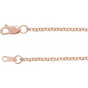 14K Rose Gold 1.5 Mm Lobster Clasp Polished Cable Chain