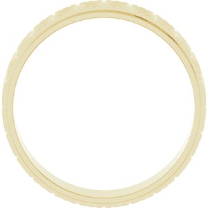 14K Yellow Gold 6 Mm Polished Chevron Pattern Band Size 8