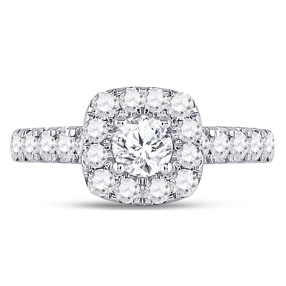14K White Gold Round Diamond Solitaire Bridal Wedding Engagement Ring 1-1/2 Cttw, Womens Size: 5-10