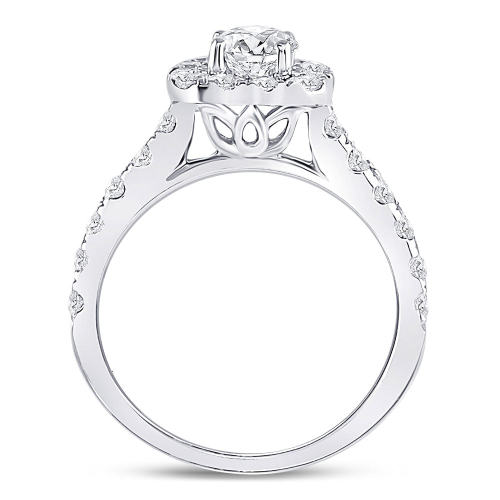 14K White Gold Round Diamond Solitaire Bridal Wedding Engagement Ring 1-1/2 Cttw, Womens Size: 5-10