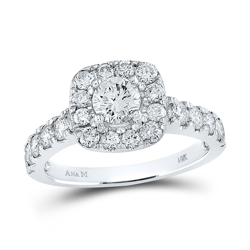 14K White Gold Round Diamond Solitaire Bridal Wedding Engagement Ring 1-1/2 Cttw, Womens Size: 5-10