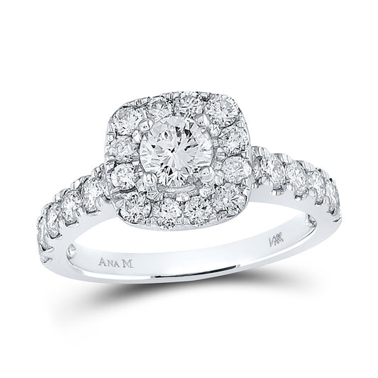 14K White Gold Round Diamond Solitaire Bridal Wedding Engagement Ring 1-1/2 Cttw, Womens Size: 5-10