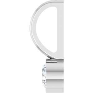 14K White Gold Round 3.5Mm G-H I1 1/6 Ct Natural Diamond Solitaire Bezel-Set Charm Pendant