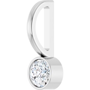 14K White Gold Round 3.5Mm G-H I1 1/6 Ct Natural Diamond Solitaire Bezel-Set Charm Pendant