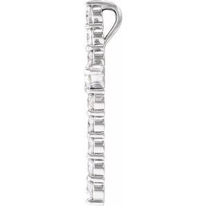 14K White Gold Round Si1-Si2, G-H Polished Lab-Grown Diamond Cross Pendant