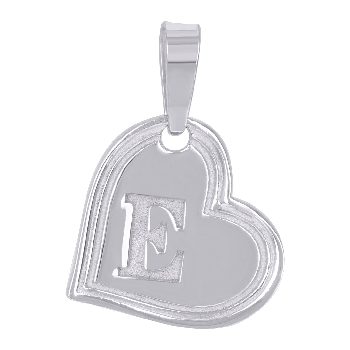 Sterling Silver Womens Love Heart Initial Alphabet Charm Pendant
