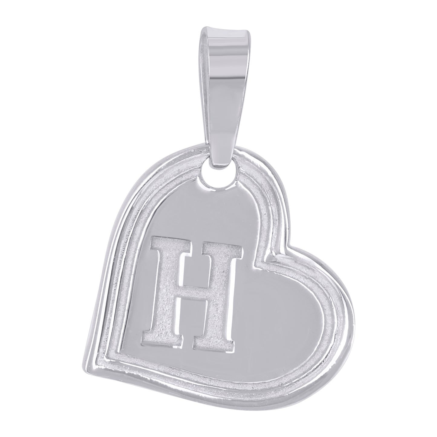 Sterling Silver Womens Love Heart Initial Alphabet Charm Pendant