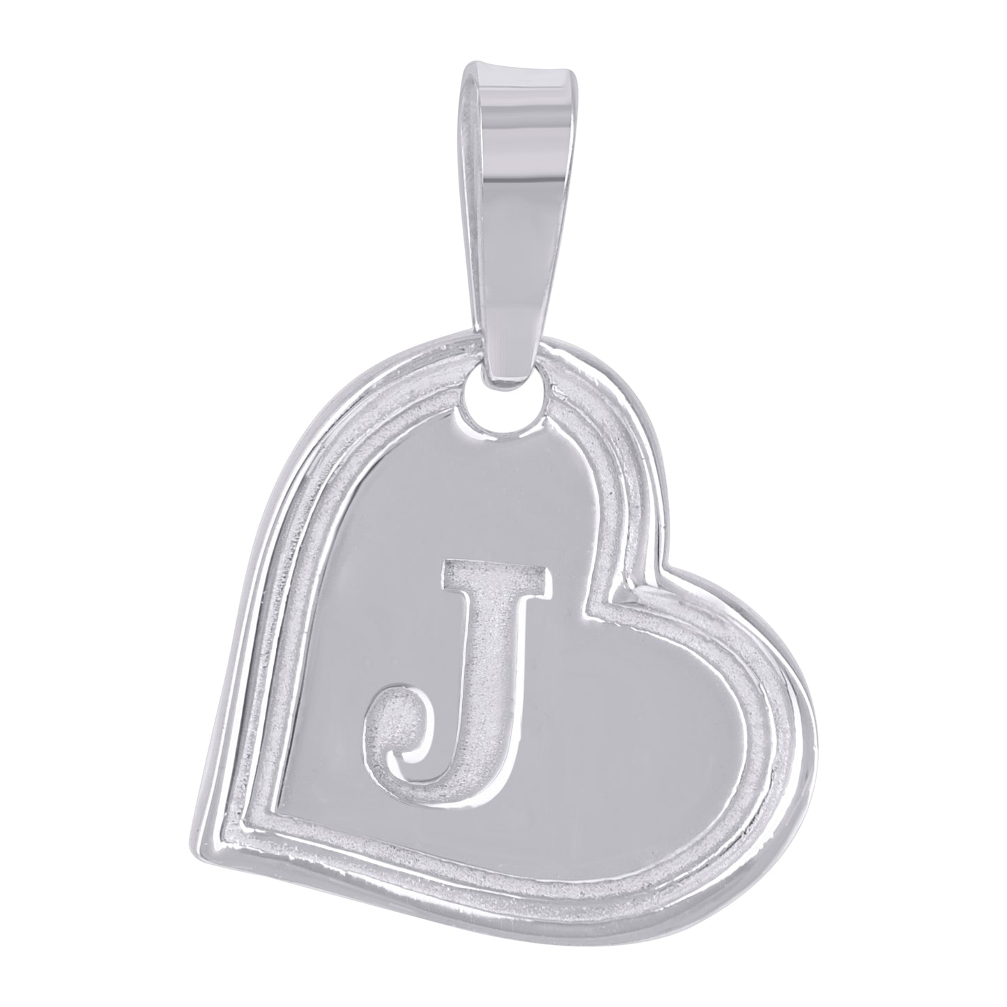 Sterling Silver Womens Love Heart Initial Alphabet Charm Pendant
