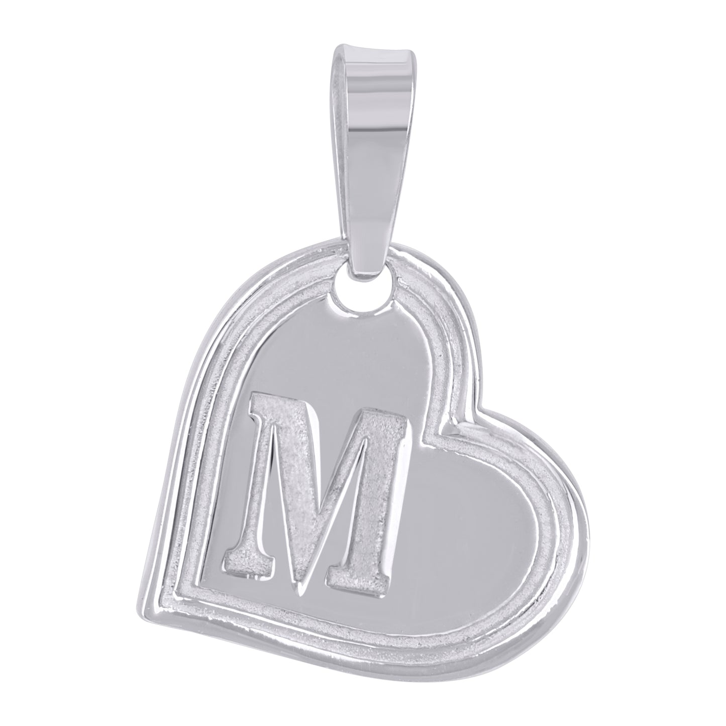 Sterling Silver Womens Love Heart Initial Alphabet Charm Pendant