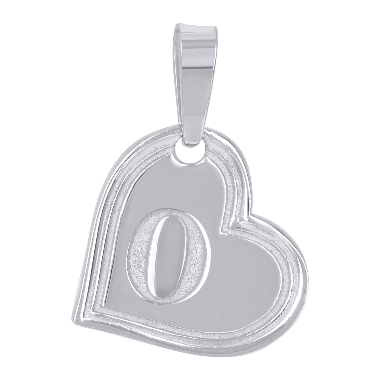 Sterling Silver Womens Love Heart Initial Alphabet Charm Pendant