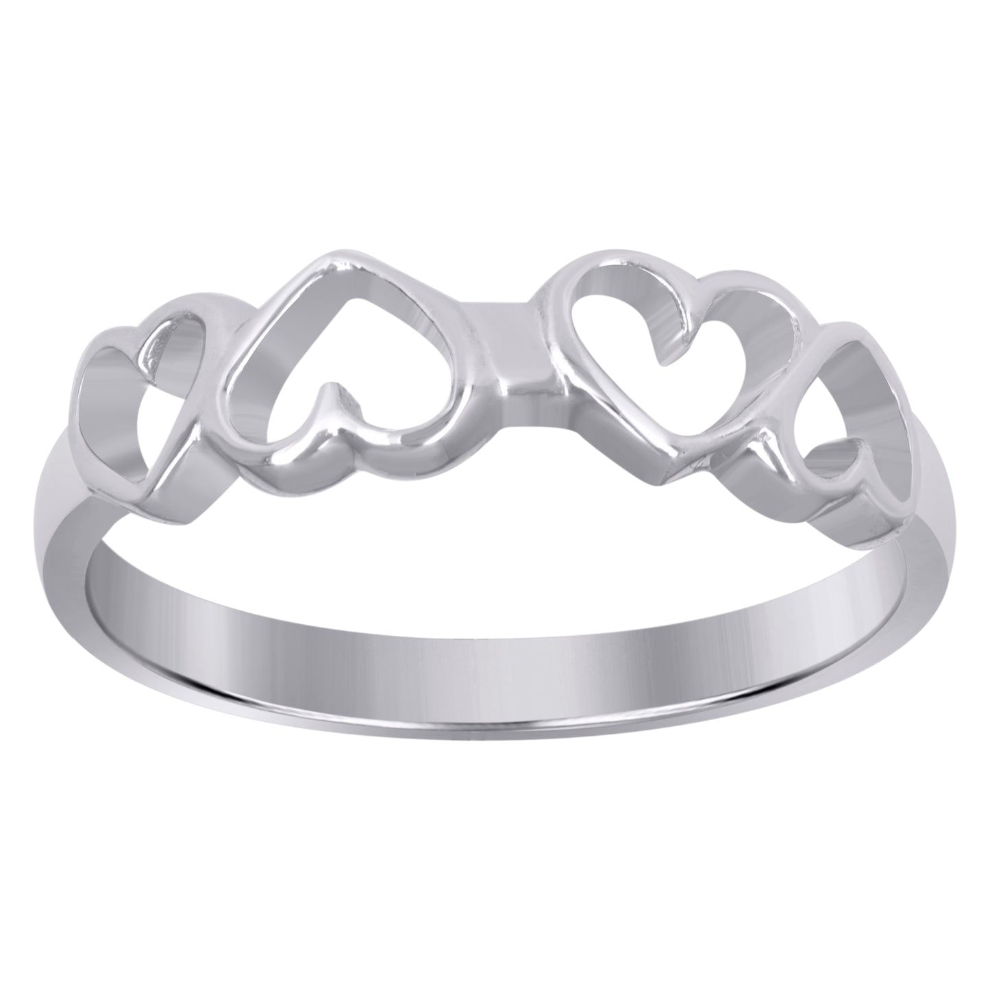 Sterling Silver Womens Heart Love Bridal Anniversary Wedding Engagement Band Ring Size 5 To 8