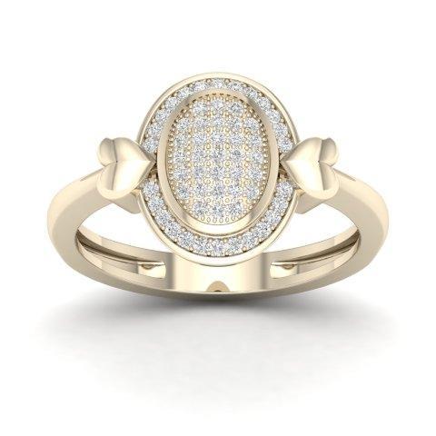 10K Yellow Gold 0.18 Cttw Diamond Ladies Micropave Ring