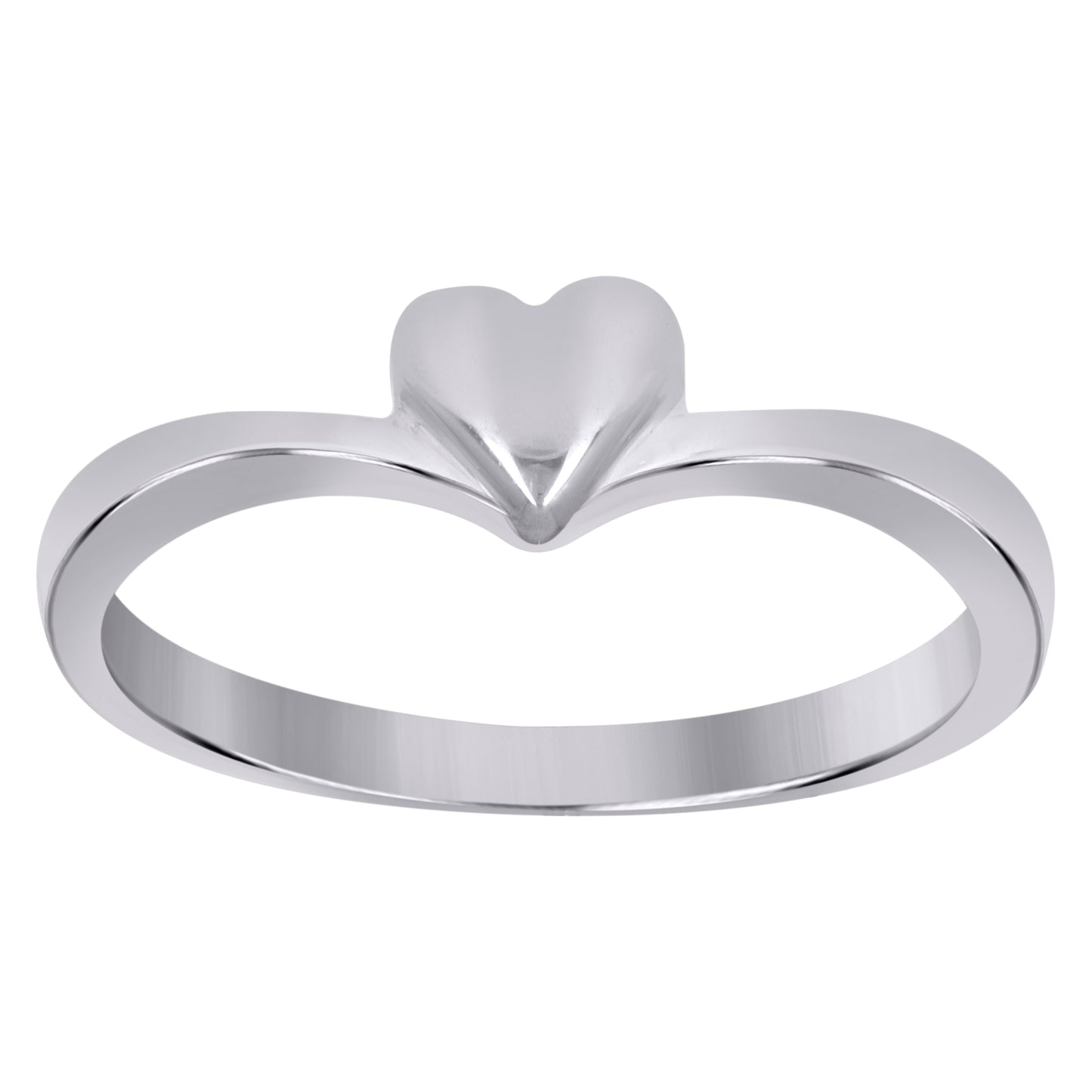 Sterling Silver Women's Heart Love Bridal Anniversary Wedding Engagement Band Ring Size 5 To 8
