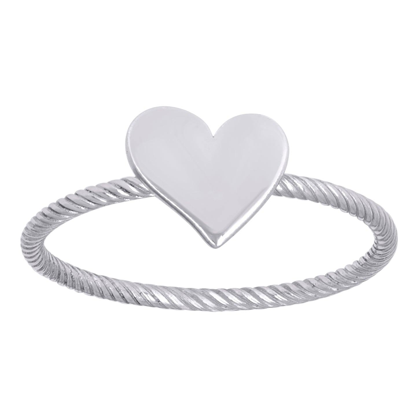 Sterling Silver Women's Heart Love Bridal Anniversary Wedding Engagement Band Ring Size 5 To 8