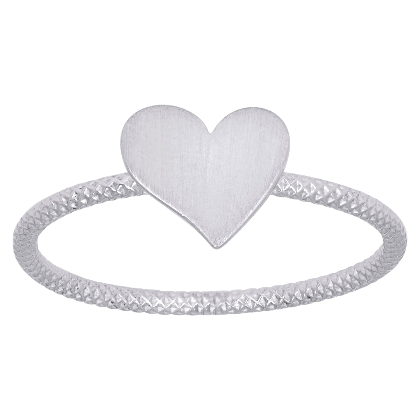Sterling Silver Women's Heart Love Bridal Anniversary Wedding Engagement Band Ring Size 5 To 8