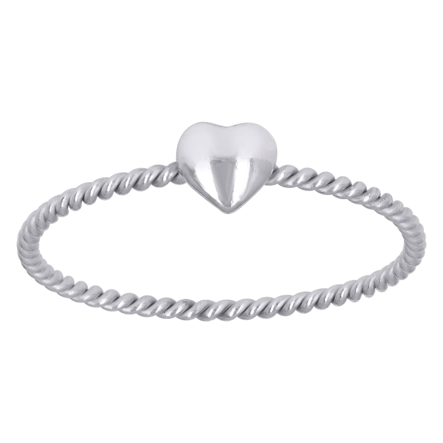 Sterling Silver Women's Heart Love Bridal Anniversary Wedding Engagement Band Ring Size 5 To 8