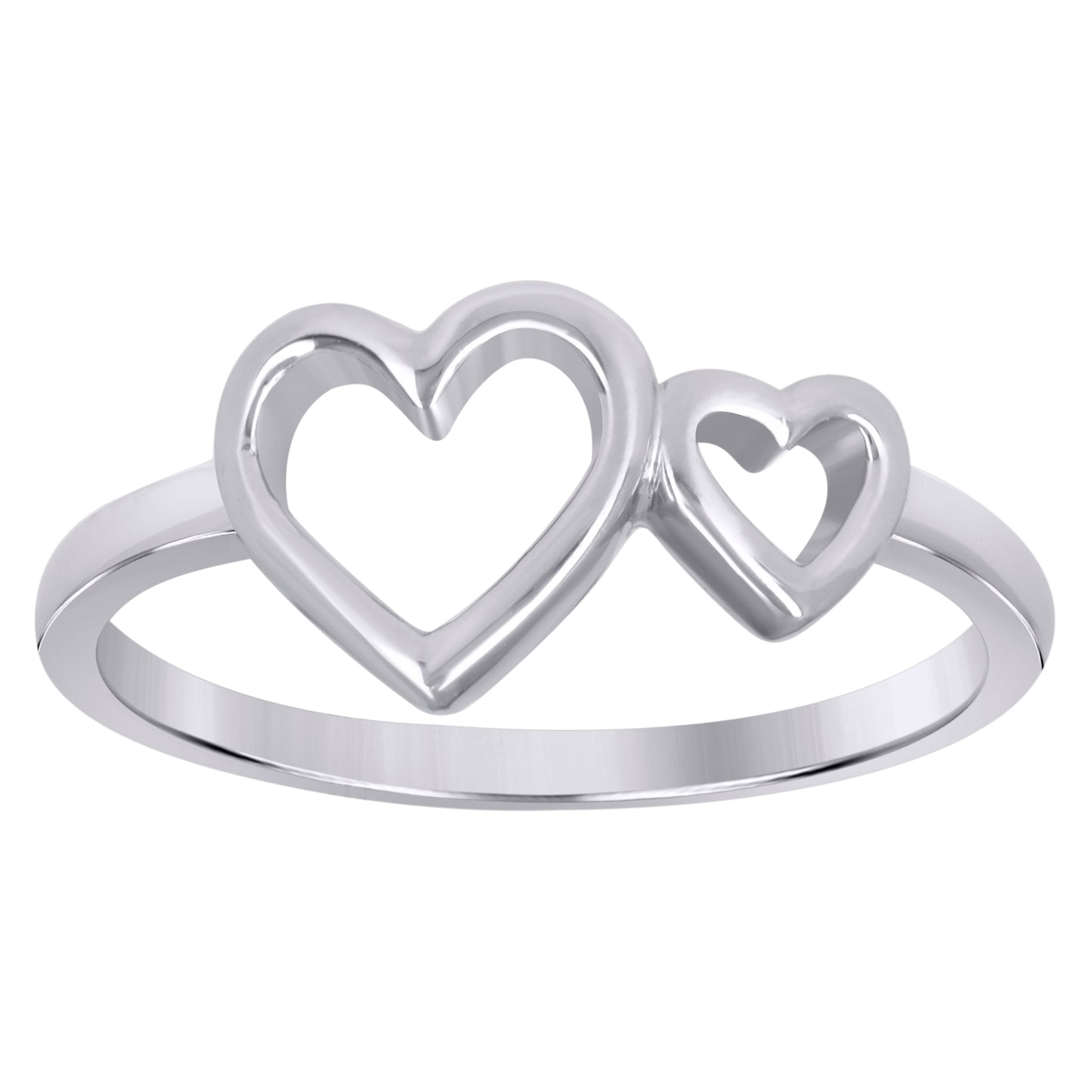 Sterling Silver Womens Heart Love Bridal Anniversary Wedding Engagement Band Ring Size 6 To 8