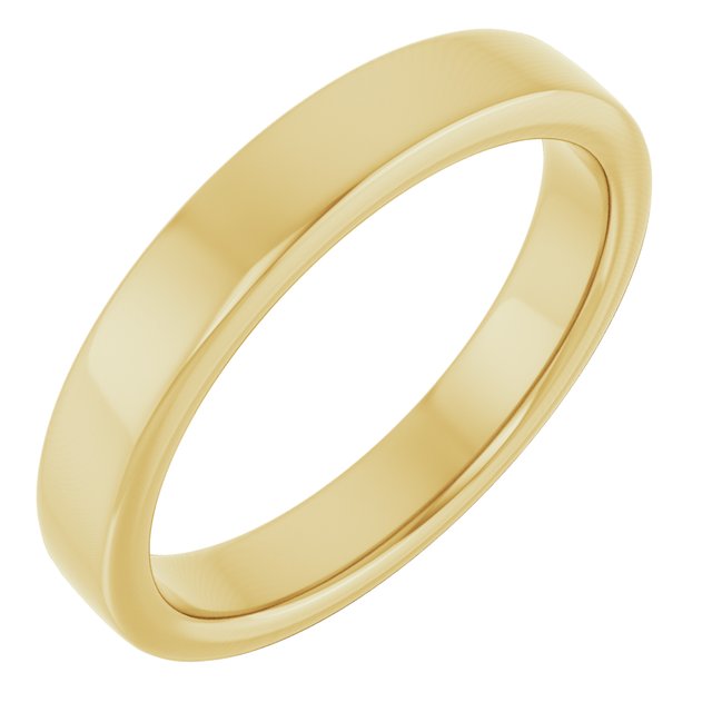 14K Yellow Gold Gold Emerald 8 X 6 Mm Polished Band, Size 7