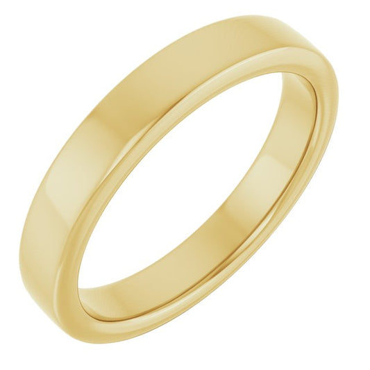 14K Yellow Gold Gold Emerald 8 X 6 Mm Polished Band, Size 7