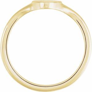 14K Yellow Gold Oval 13 X 7 Mm Brush Polished Moon And Star Signet Ring Size 7