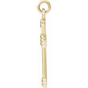 14K Yellow Gold 12 X 7.8 Mm Polished Cross Pendant