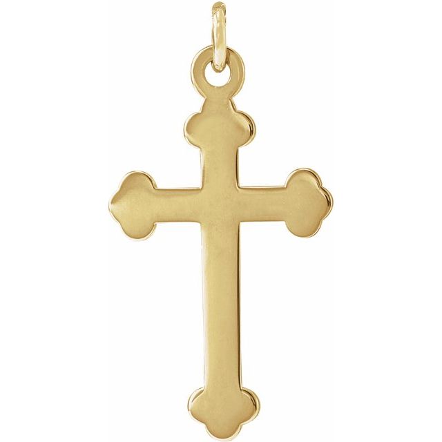 14K Yellow Gold 16 X 10.54 Mm Polished Cross Pendant