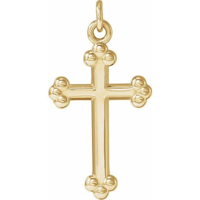 14K Yellow Gold 16 X 10.54 Mm Polished Cross Pendant