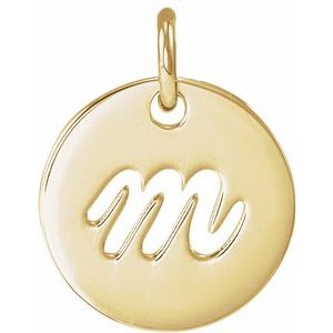14K Yellow Or White Gold Or Sterling Silver 9.97 X 9.97 Mm Polished Script Initial Pendant