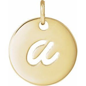 14K Yellow Or White Gold Or Sterling Silver 9.97 X 9.97 Mm Polished Script Initial Pendant