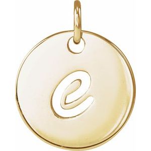 14K Yellow Or White Gold Or Sterling Silver 9.97 X 9.97 Mm Polished Script Initial Pendant