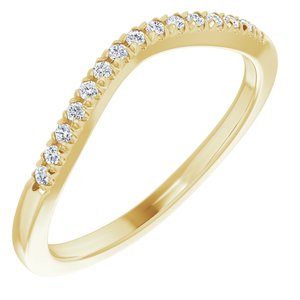14K Yellow Gold Natural Diamond Round 1.2 Mm Polished 1/10 Ctw Natural Diamond French-Set Band Size 7