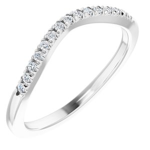 14K White Gold Natural Diamond Round 1.2 Mm Polished 1/10 Ctw Natural Diamond French-Set Band Size 7