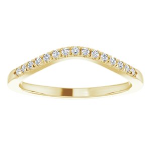 14K Yellow Gold Natural Diamond Round 1.2 Mm Polished 1/10 Ctw Natural Diamond French-Set Band Size 7