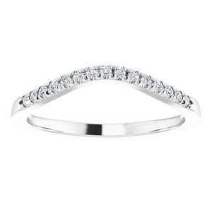 14K White Gold Natural Diamond Round 1.2 Mm Polished 1/10 Ctw Natural Diamond French-Set Band Size 7