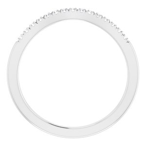 14K White Gold Natural Diamond Round 1.2 Mm Polished 1/10 Ctw Natural Diamond French-Set Band Size 7