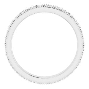 14K White Gold Round 1.2 Mm G-H Si2-Si3 1/10 Ctw Natural Diamond Floral Band Size 5.5