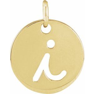 14K Yellow Or White Gold Or Sterling Silver 9.97 X 9.97 Mm Polished Script Initial Pendant