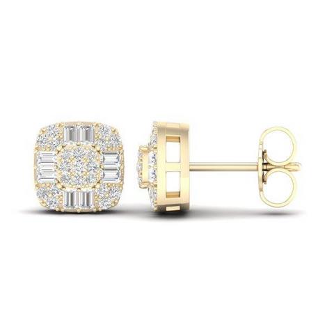 10K Yellow Gold 0.33 Cttw Diamond Baguette Earring